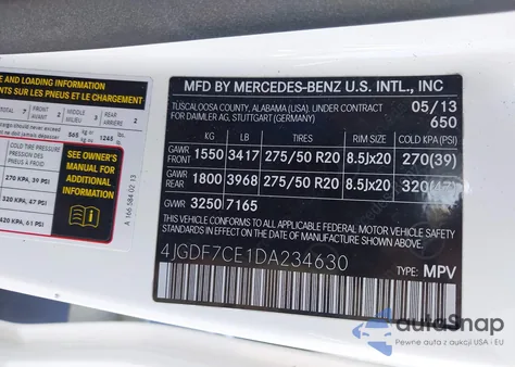 2013 Mercedes-Benz Gl 450 4Matic из США, поврежденный, VIN 4JGDF7CE1DA234630